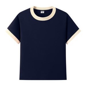 Dark blue colorblock T-shirt