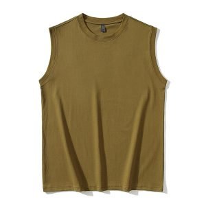 Brown sleeveless T-shirt